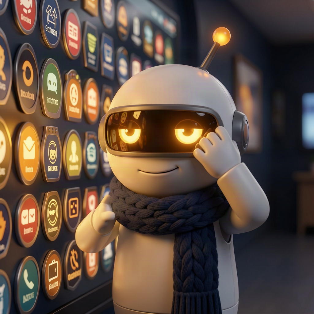A robot facepalming at a wall of duplicate notification badges